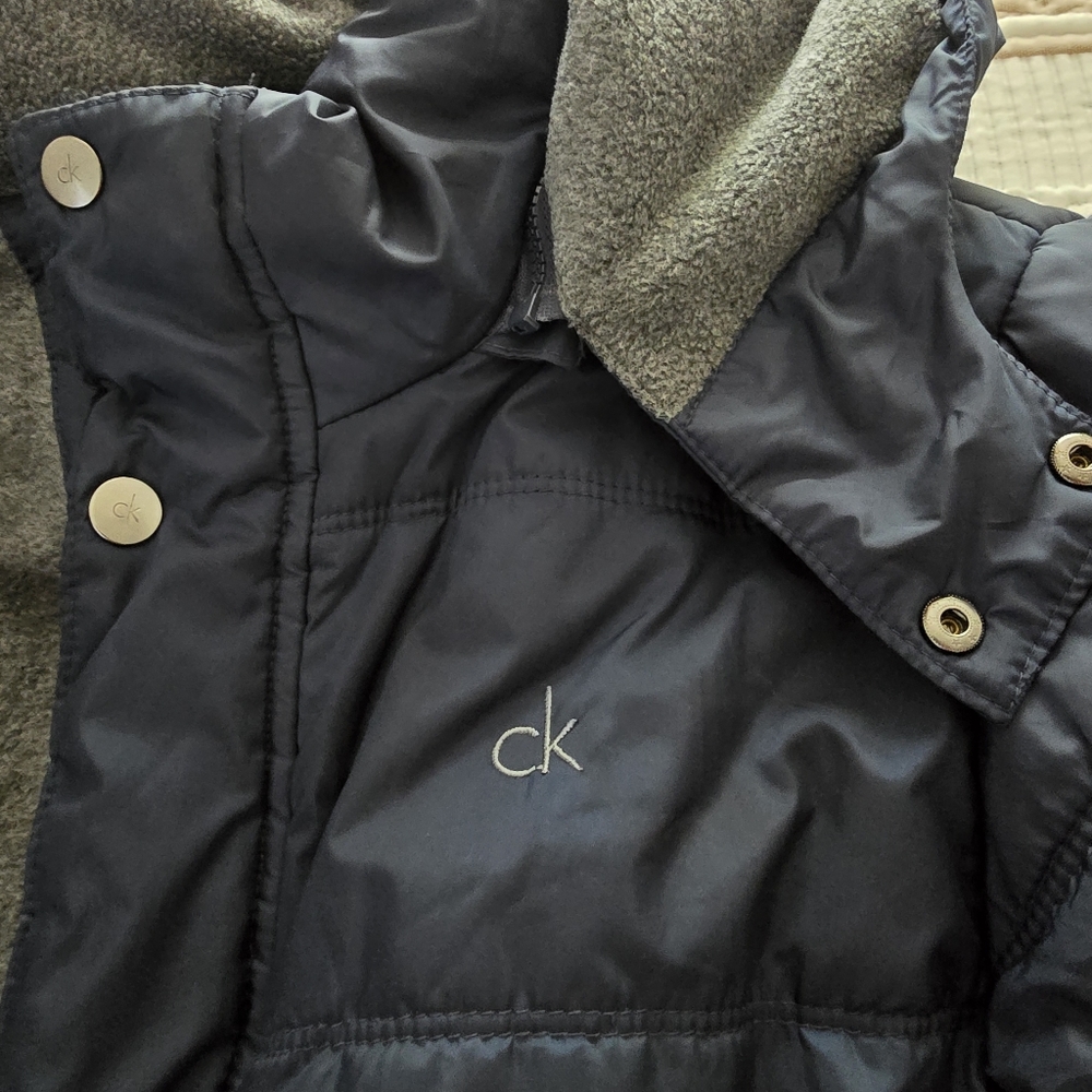 Calvin Klein Boys Hooded Blue Puffer Jacket Size L/G 14-16 - Picture 6 of 7